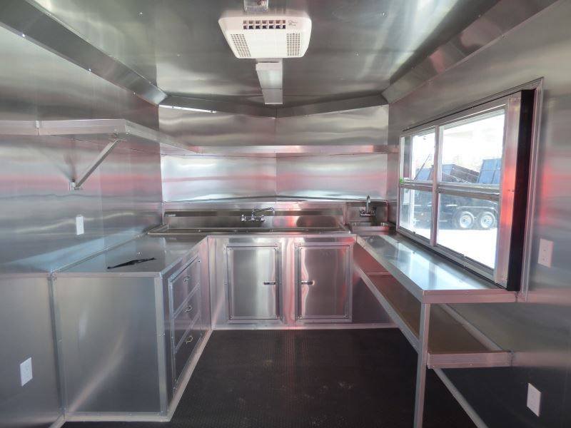 Concession Trailer White 8.5′ x 20′ BBQ Smoker Event Catering — photo 9