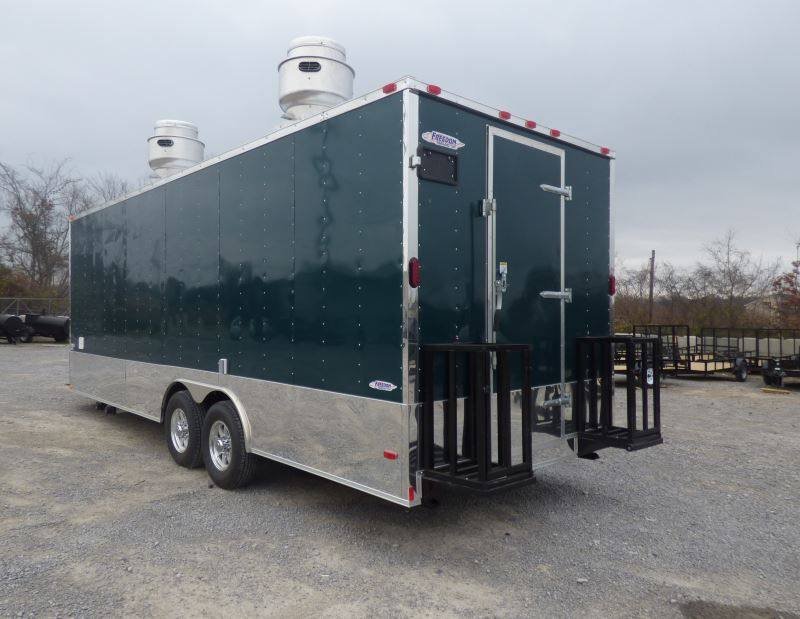 Concession Trailer Emerald Green 8.5′ x 24′ Food Event Catering Restroom — photo 4