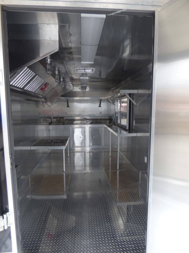 Concession Trailer 8.5’x28′ Black – BBQ Smoker Event Catering Food Restroom — photo 9