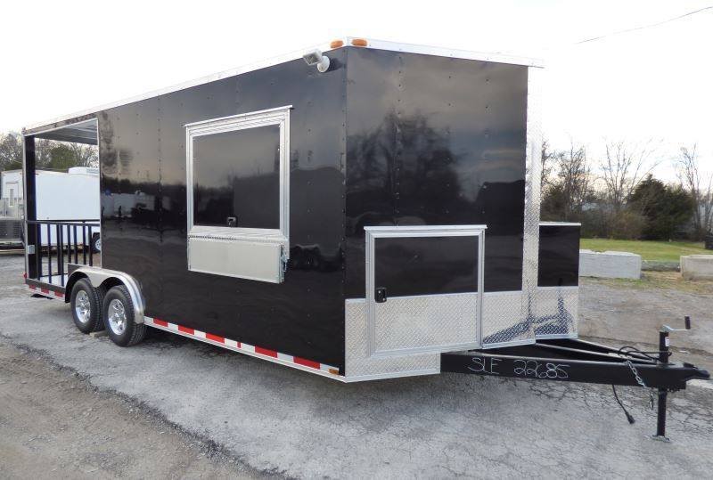 Concession Trailer Black 8.5′ x 20′ BBQ Smoker Food Catering — photo 3