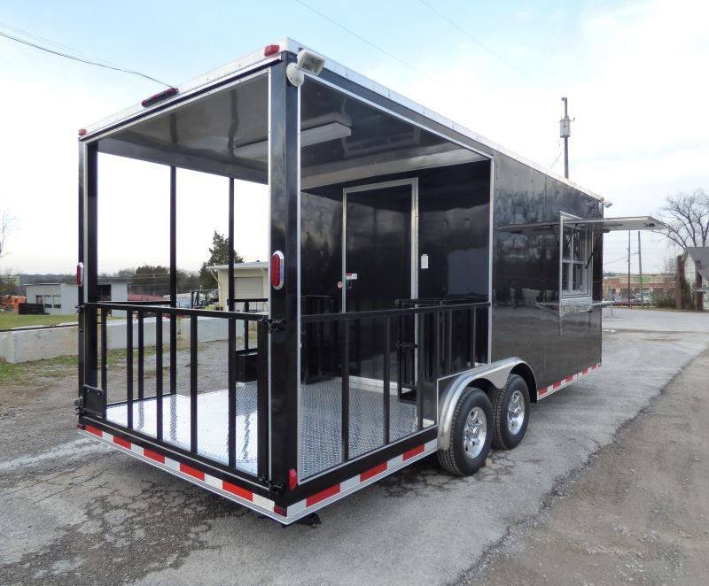 Concession Trailer Black 8.5′ x 20′ BBQ Smoker Food Catering — photo 13