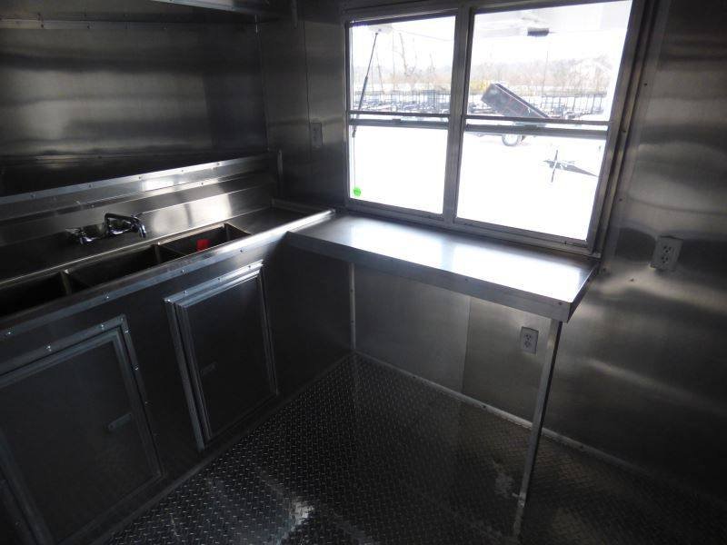 Concession Trailer Black 8.5′ x 20′ BBQ Smoker Food Catering — photo 6