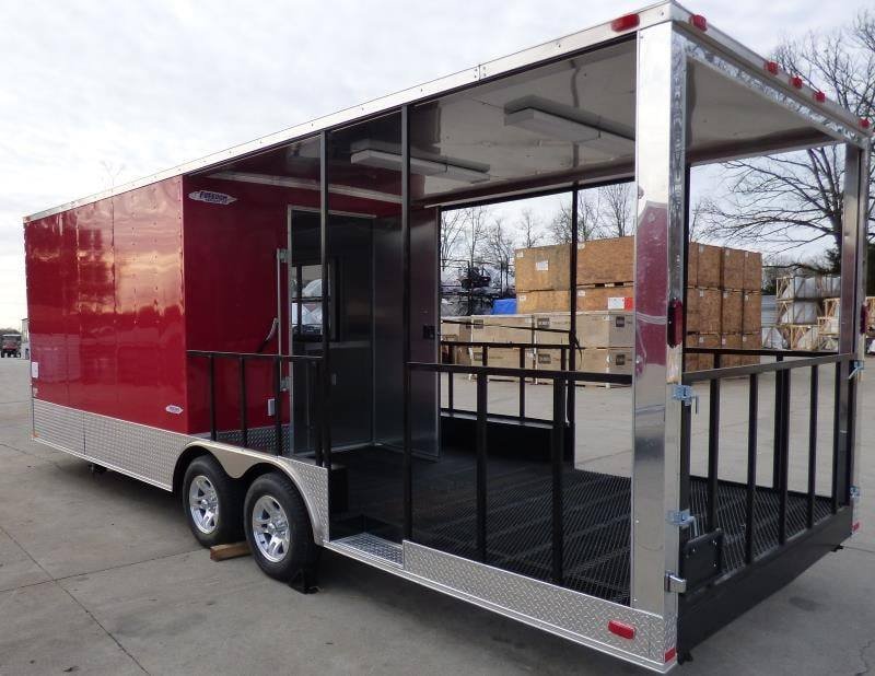 Concession Trailer 8.5′ x 24′ Red – BBQ Smoker Food Catering — photo 3