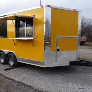 8.5 x 14 Penske Yellow Trailer with half-walled 6-foot porch - view 12