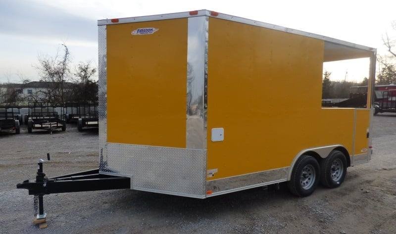 Concession Trailer 8.5’x14′ Yellow – Smoker BBQ Catering Event — photo 3