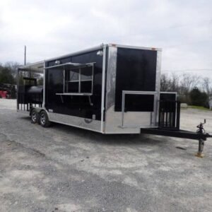 Concession Trailer 8.5' X 22' Black BBQ Food Event Catering