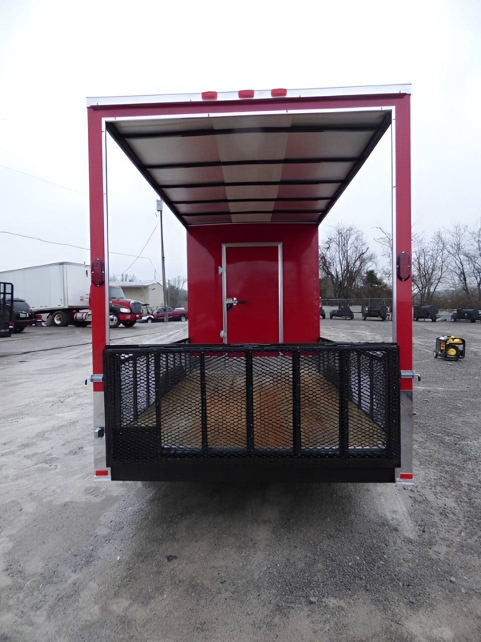 Enclosed Trailer 7′ x 20′ Red Hybrid Motorcycle Event Trailer — photo 5