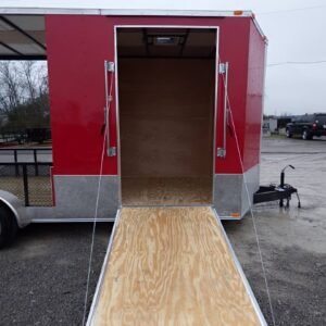 7 x 20 Motorcycle Trailer hybrid hauler with covered display porch - view 11