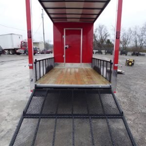 7 x 20 Motorcycle Trailer hybrid hauler with covered display porch - view 13