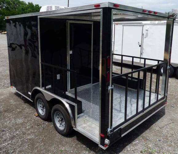 8.5′ x 14′ Black Concession BBQ Food Event Catering Trailer — photo 5