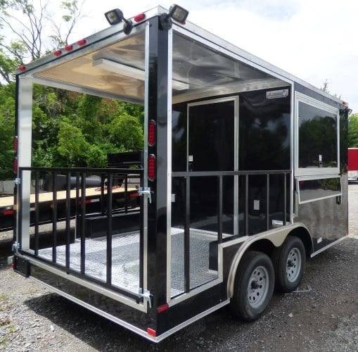 8.5′ x 14′ Black Concession BBQ Food Event Catering Trailer — photo 6