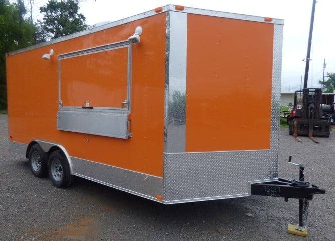 8.5′ x 16′ Orange Event Catering Concession Food Trailer — photo 4