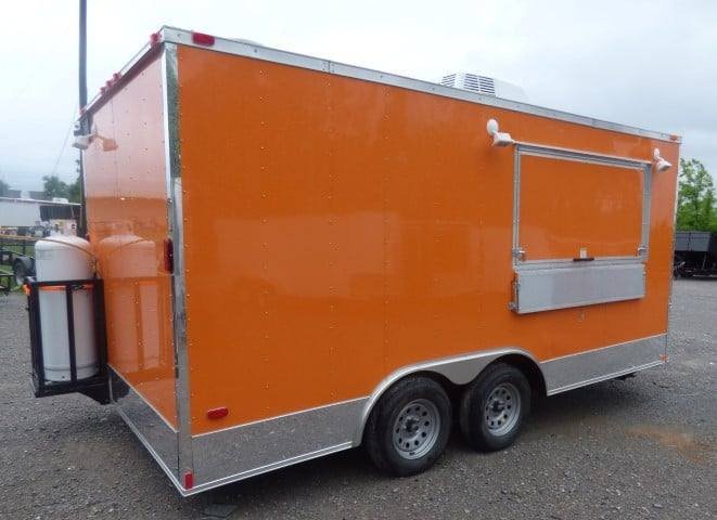 8.5′ x 16′ Orange Event Catering Concession Food Trailer — photo 3