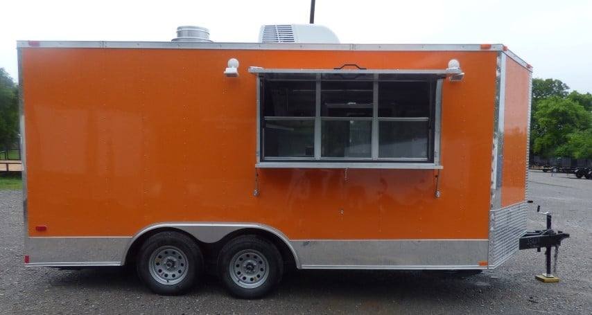 8.5′ x 16′ Orange Event Catering Concession Food Trailer — photo 2