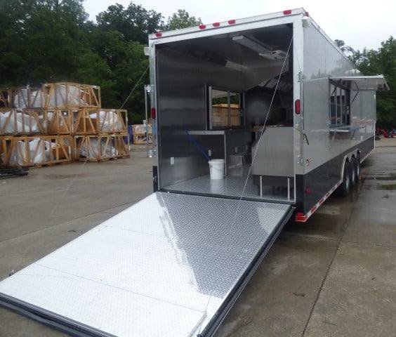 8.5′ x 40′ Grey Gooseneck Concession Food Trailer With Appliances — photo 3