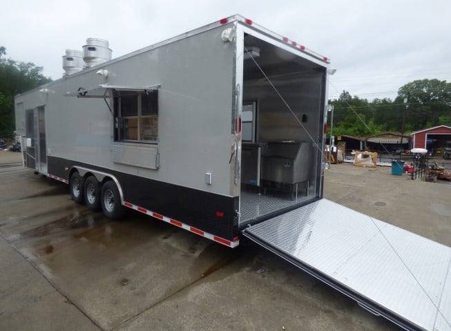 8.5′ x 40′ Grey Gooseneck Concession Food Trailer With Appliances — photo 12
