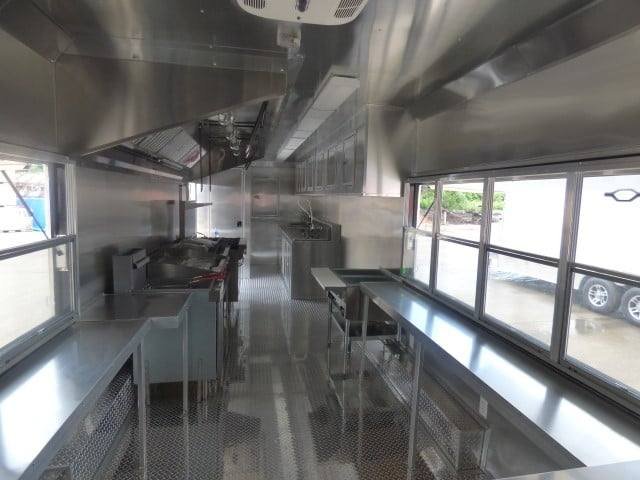 8.5′ x 40′ Grey Gooseneck Concession Food Trailer With Appliances — photo 9