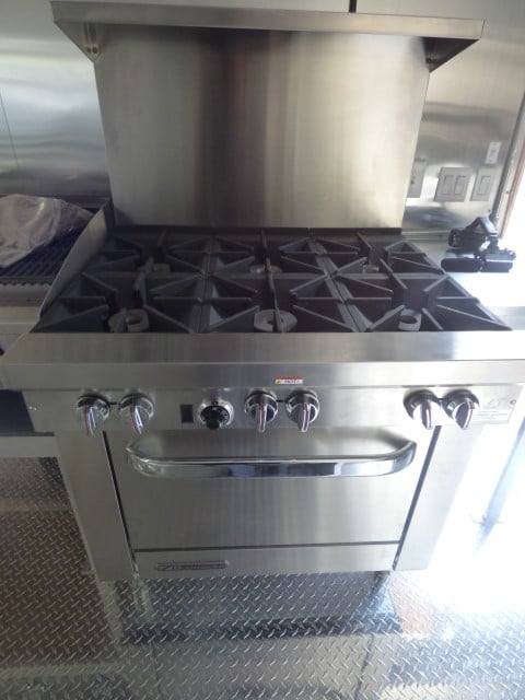 8.5′ x 40′ Grey Gooseneck Concession Food Trailer With Appliances — photo 14