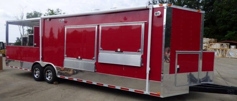8.5′ x 28′ Concession Red BBQ Food Event Catering Trailer — photo 6