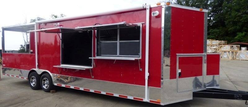 8.5′ x 28′ Concession Red BBQ Food Event Catering Trailer — photo 9