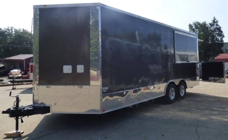 8.5′ x 20′ Concession Food Trailer Charcoal Grey Catering Event — photo 2