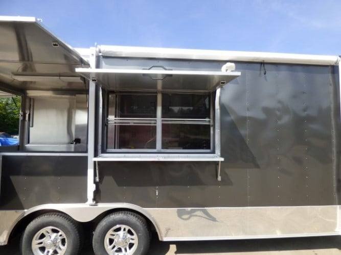 8.5′ x 20′ Concession Food Trailer Charcoal Grey Catering Event — photo 5