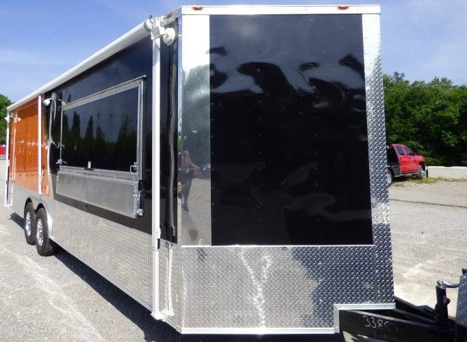 8.5′ x 24′ Concession Food Trailer Orange and Black With Appliances — photo 5