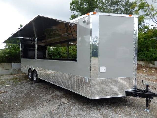 Concession Trailer 8.5′ X 26′ Dove Gray – Food Event Catering