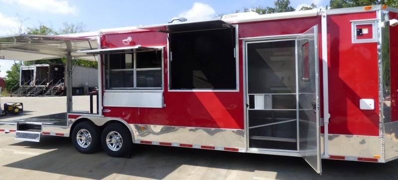 8.5′ x 30′ Concession Red BBQ Food Trailer With Appliances — photo 4
