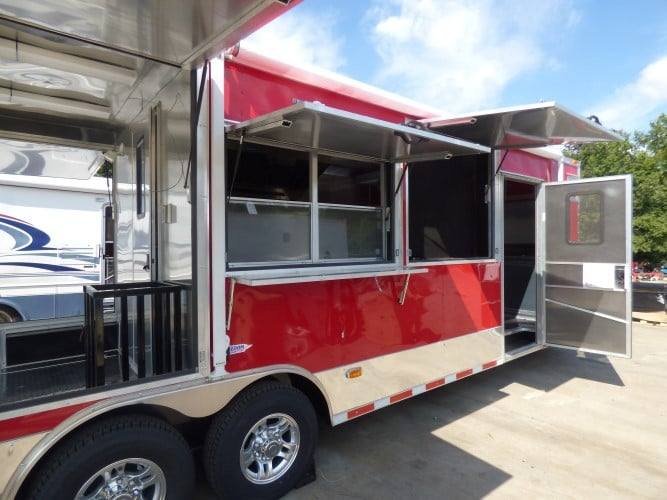 8.5′ x 30′ Concession Red BBQ Food Trailer With Appliances — photo 3