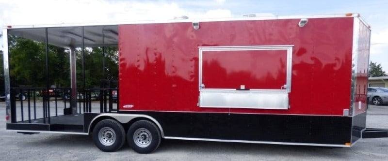 8.5′ x 26′ Concession BBQ Food Trailer Red Catering Event — photo 8