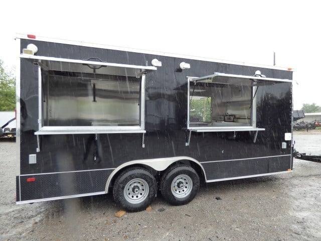 8.5′ x 18′ Black Catering Event Concession Food Trailer — photo 13