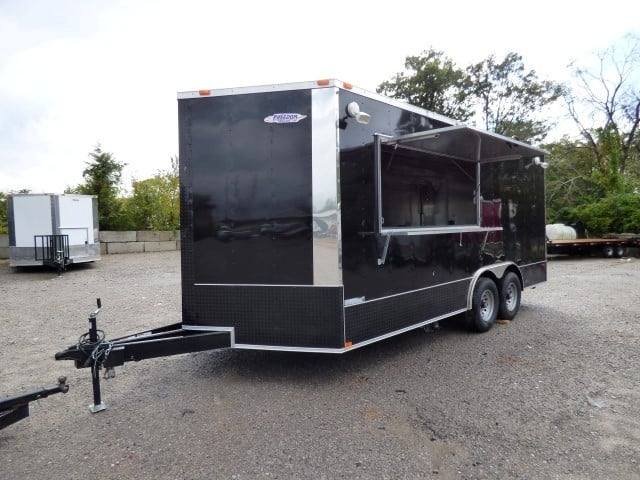 8.5′ x 18′ Black Catering Event Concession Food Trailer — photo 9