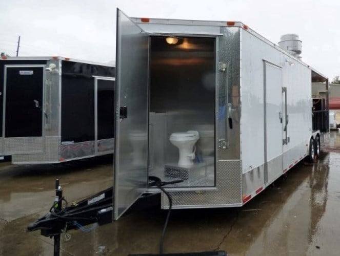 8.5′ x 28′ Concession White BBQ Trailer With Appliances — photo 4
