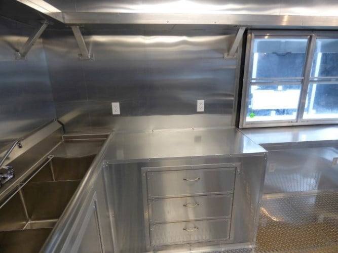 8.5′ x 28′ Concession Food Trailer White BBQ Catering Event — photo 10