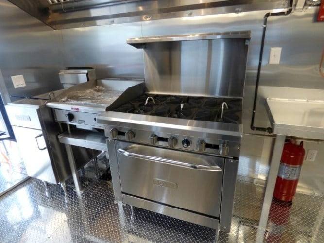 8.5′ x 28′ Concession Food Trailer White BBQ Catering Event — photo 9