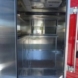 8.5 x 17 red BBQ trailer porch style with sink package - view 5