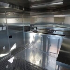 8.5 x 17 red BBQ trailer porch style with sink package - view 8