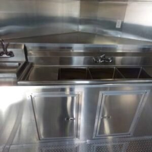 8.5 x 17 red BBQ trailer porch style with sink package - view 4