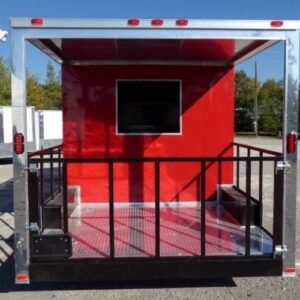8.5 x 17 red BBQ trailer porch style with sink package - view 14