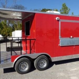 8.5 x 17 red BBQ trailer porch style with sink package - view 15