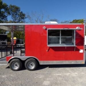 8.5 x 17 red BBQ trailer porch style with sink package - view 9