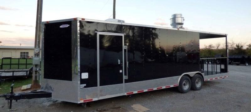 8.5′ x 28′ Black Concession BBQ Food Event Catering Trailer — photo 8