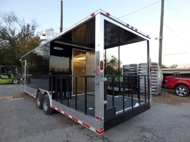 8.5′ x 28′ Black Concession BBQ Food Event Catering Trailer — photo 15