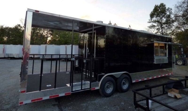 8.5′ x 28′ Black Concession BBQ Food Event Catering Trailer — photo 7