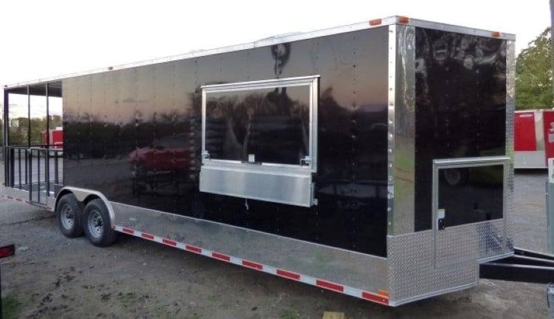 8.5′ x 28′ Black Concession BBQ Food Event Catering Trailer — photo 12