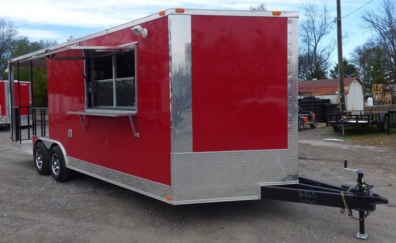 8.5′ x 22′ Concession Food Trailer Red BBQ Catering Event — photo 2