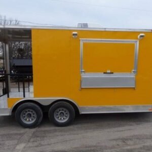 8.5 x 16 yellow BBQ trailer with 5-foot rear porch - view 10