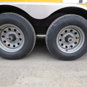 8.5 x 16 yellow BBQ trailer with 5-foot rear porch - view 9