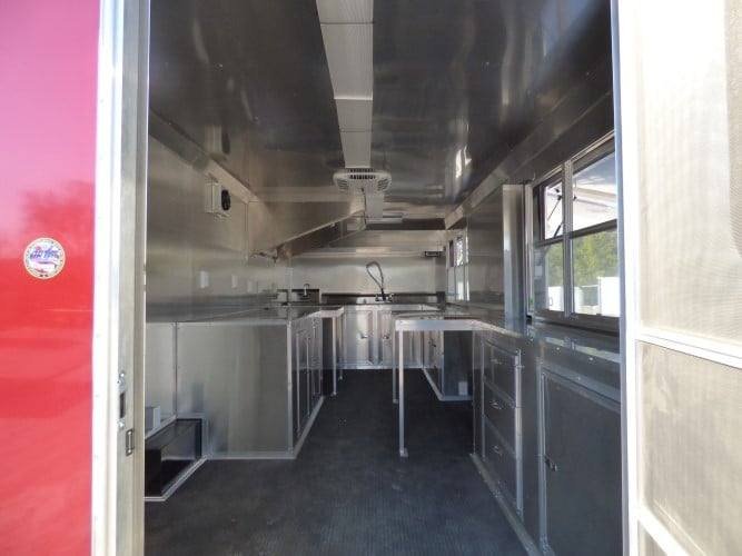 8.5′ x 28′ Concession Trailer Red Goose-neck Food Event Catering — photo 3